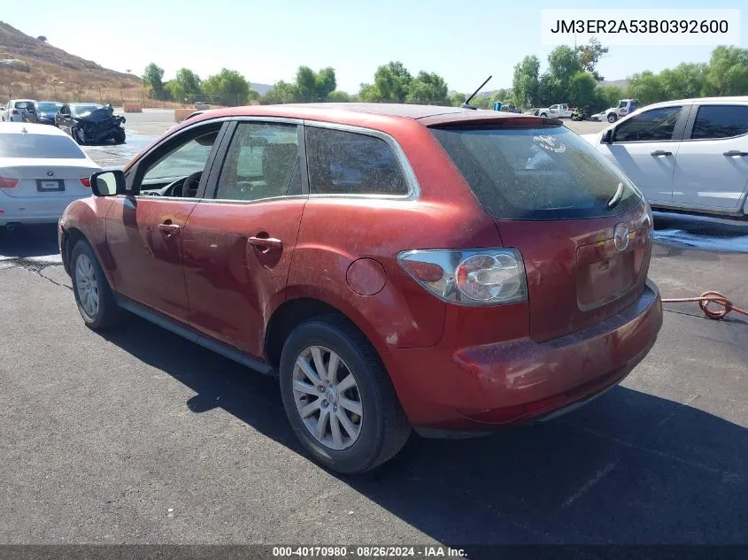 2011 Mazda Cx-7 I Sv VIN: JM3ER2A53B0392600 Lot: 40170980