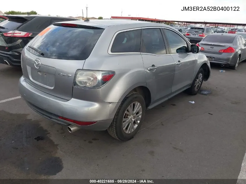 2011 Mazda Cx-7 I Sv VIN: JM3ER2A52B0400122 Lot: 40221685