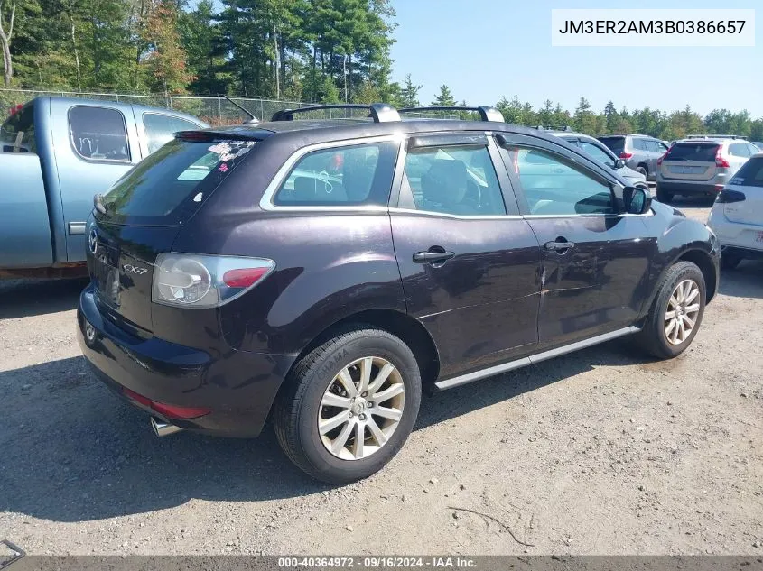 2011 Mazda Cx-7 I Sv VIN: JM3ER2AM3B0386657 Lot: 40364972