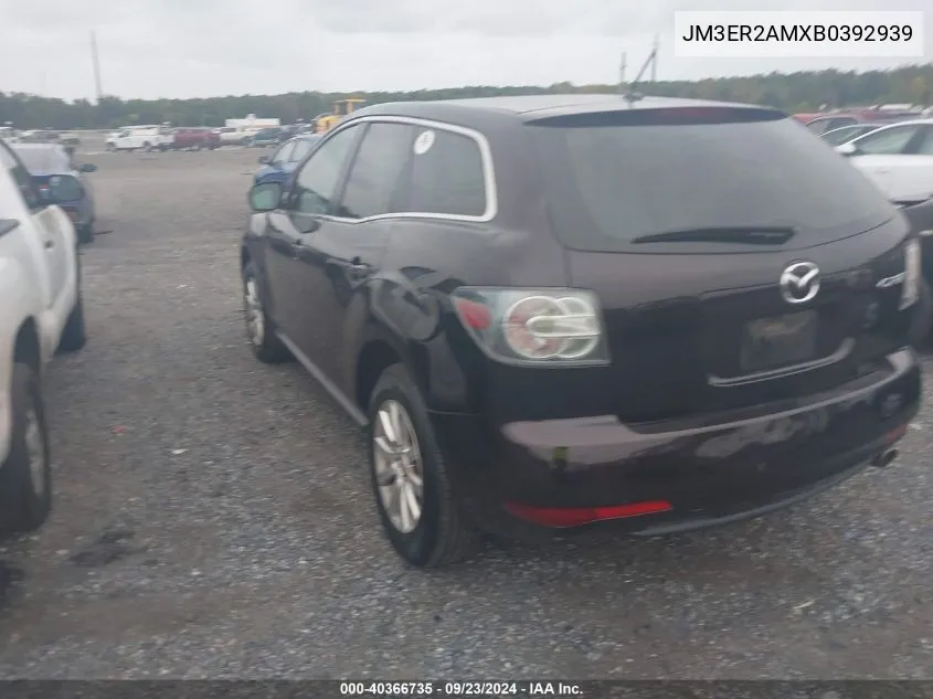 2011 Mazda Cx-7 I Sv VIN: JM3ER2AMXB0392939 Lot: 40366735