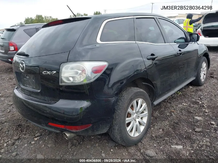 2011 Mazda Cx-7 I Sport VIN: JM3ER2B52B0364298 Lot: 40436500