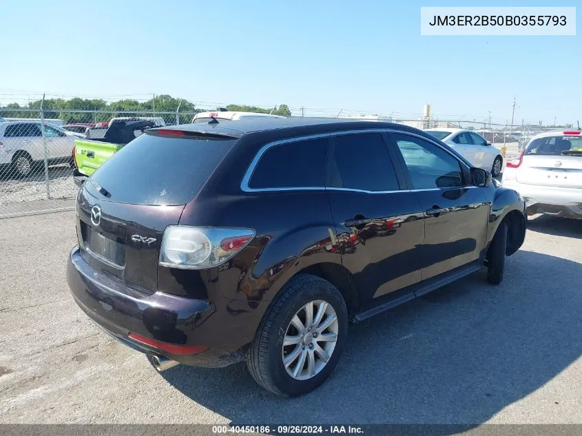 2011 Mazda Cx-7 I Sport VIN: JM3ER2B50B0355793 Lot: 40450186