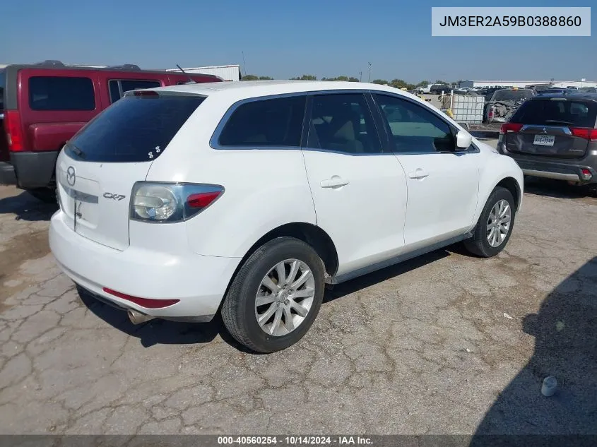 2011 Mazda Cx-7 I Sv VIN: JM3ER2A59B0388860 Lot: 40560254