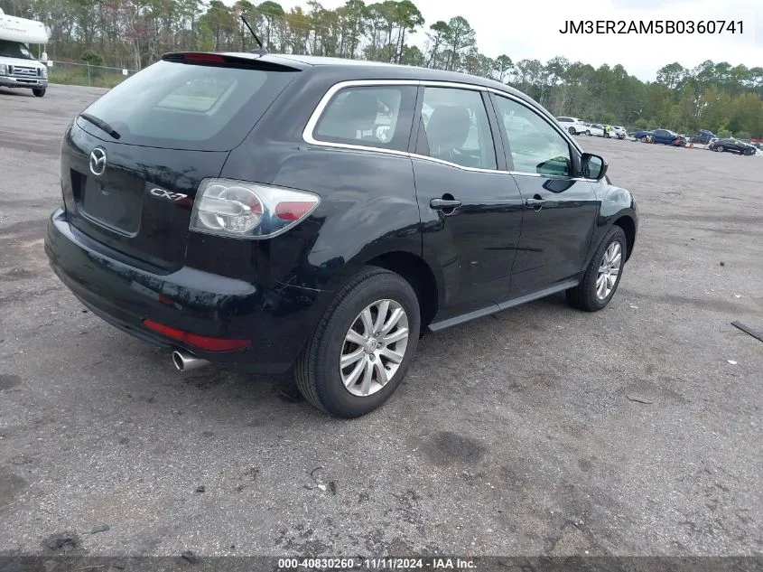 2011 Mazda Cx-7 I Sv VIN: JM3ER2AM5B0360741 Lot: 40830260