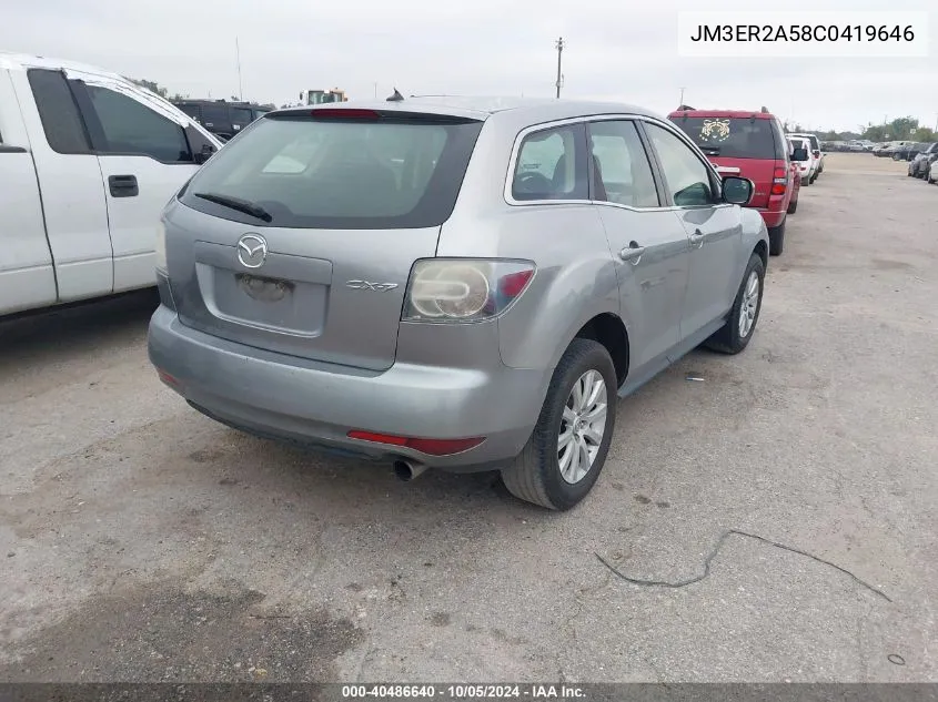 2012 Mazda Cx-7 I Sv VIN: JM3ER2A58C0419646 Lot: 40486640