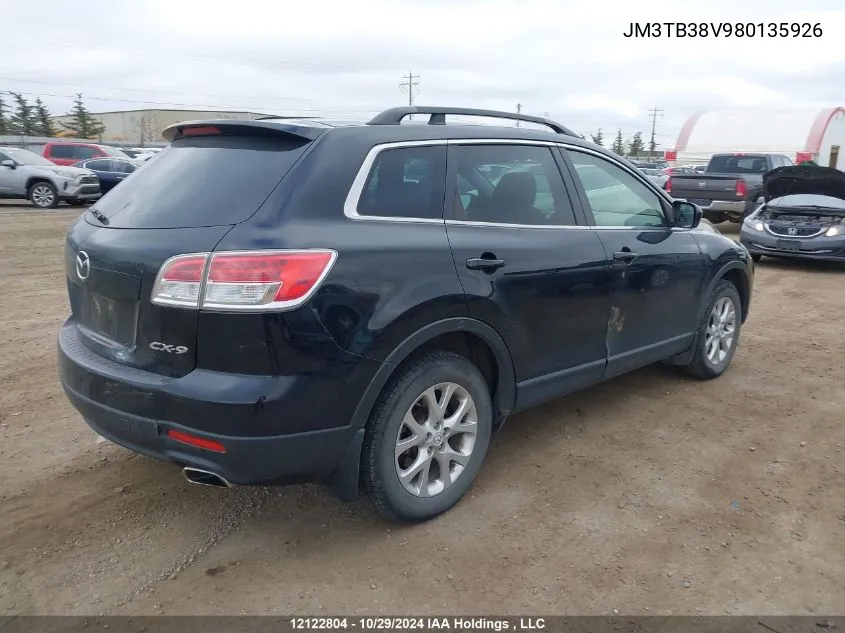 2008 Mazda Cx-9 Touring VIN: JM3TB38V980135926 Lot: 12122804