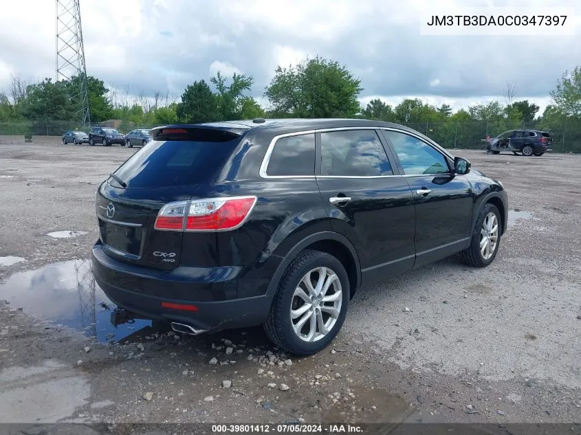 2012 Mazda Cx-9 Grand Touring VIN: JM3TB3DA0C0347397 Lot: 39801412