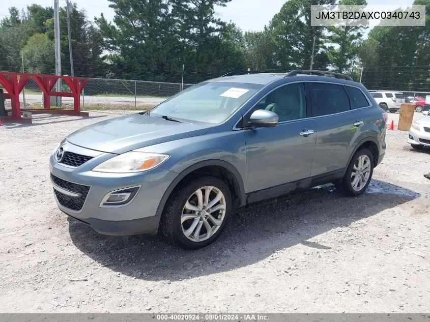 2012 Mazda Cx-9 Grand Touring VIN: JM3TB2DAXC0340743 Lot: 40020924