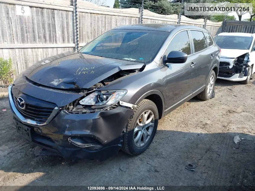 2013 Mazda Cx-9 Touring VIN: JM3TB3CAXD0417264 Lot: 12093698