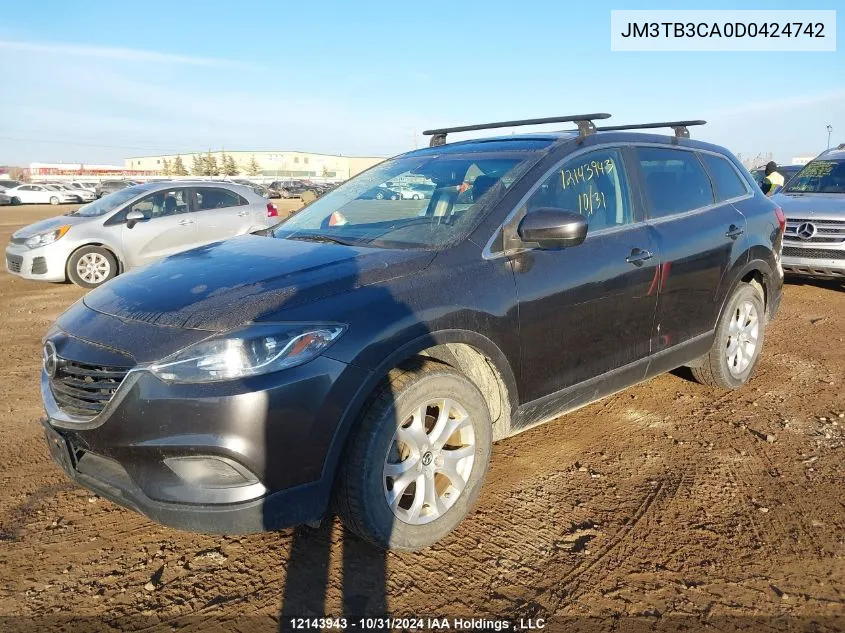 2013 Mazda Cx-9 VIN: JM3TB3CA0D0424742 Lot: 12143943