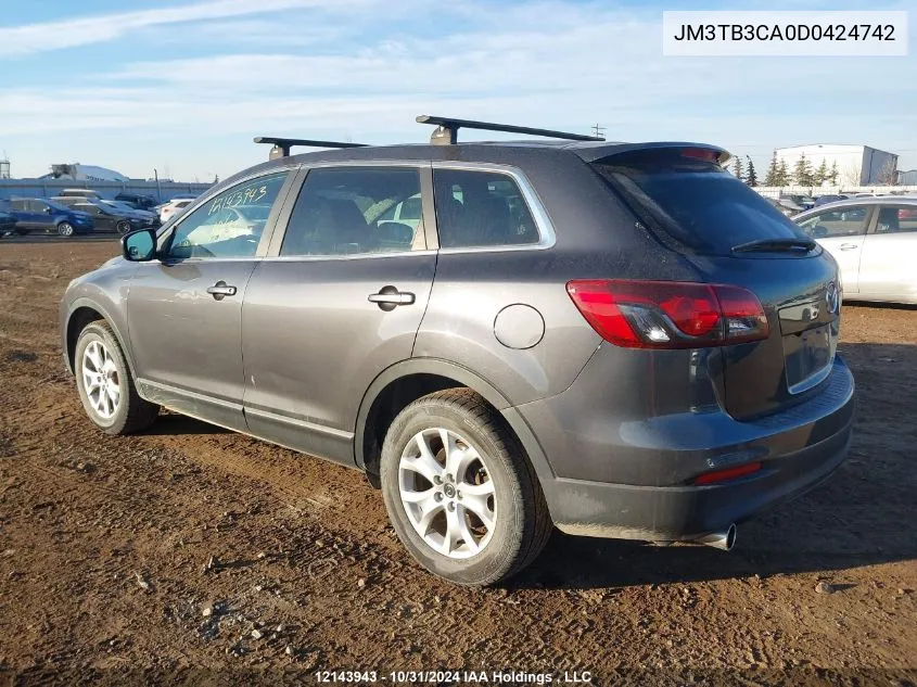 2013 Mazda Cx-9 VIN: JM3TB3CA0D0424742 Lot: 12143943