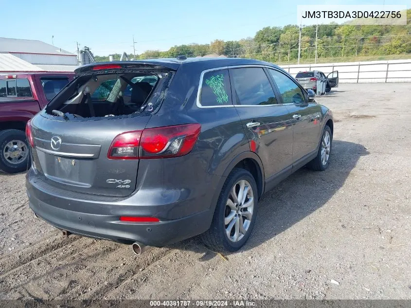 2013 Mazda Cx-9 Grand Touring VIN: JM3TB3DA3D0422756 Lot: 40381787