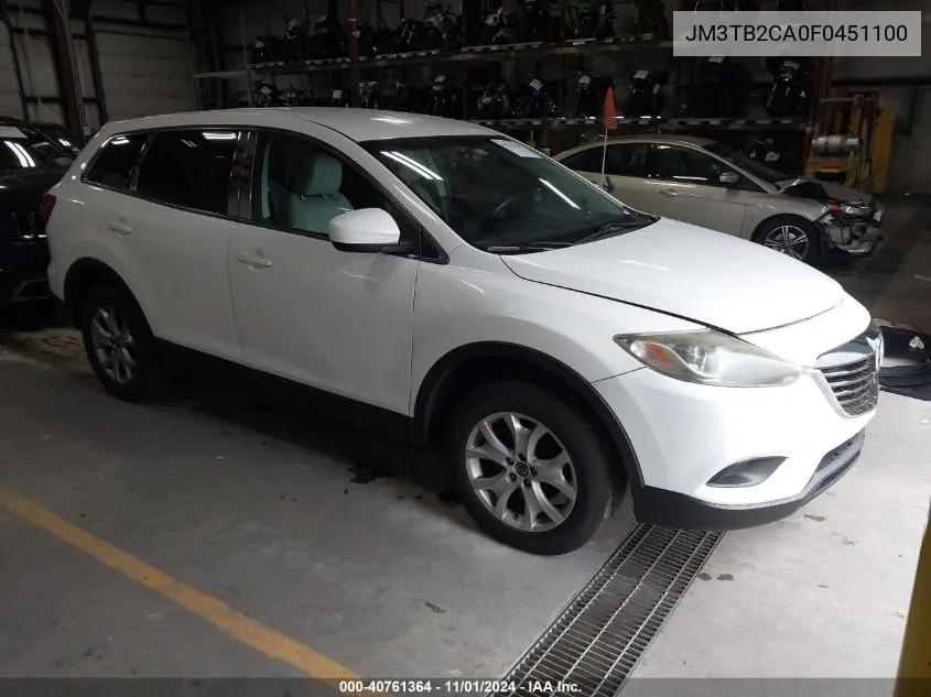 2015 Mazda Cx-9 Touring VIN: JM3TB2CA0F0451100 Lot: 40761364