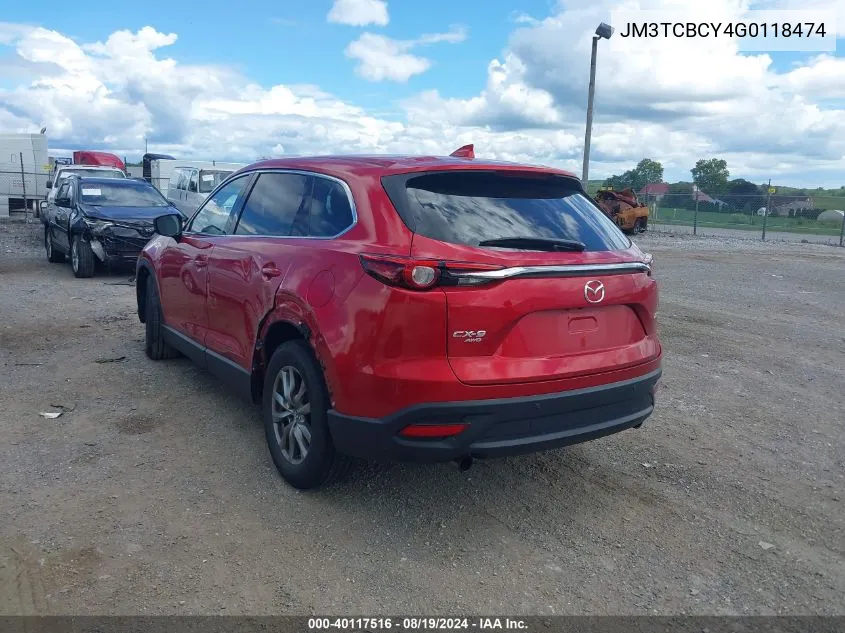 2016 Mazda Cx-9 Touring VIN: JM3TCBCY4G0118474 Lot: 40117516