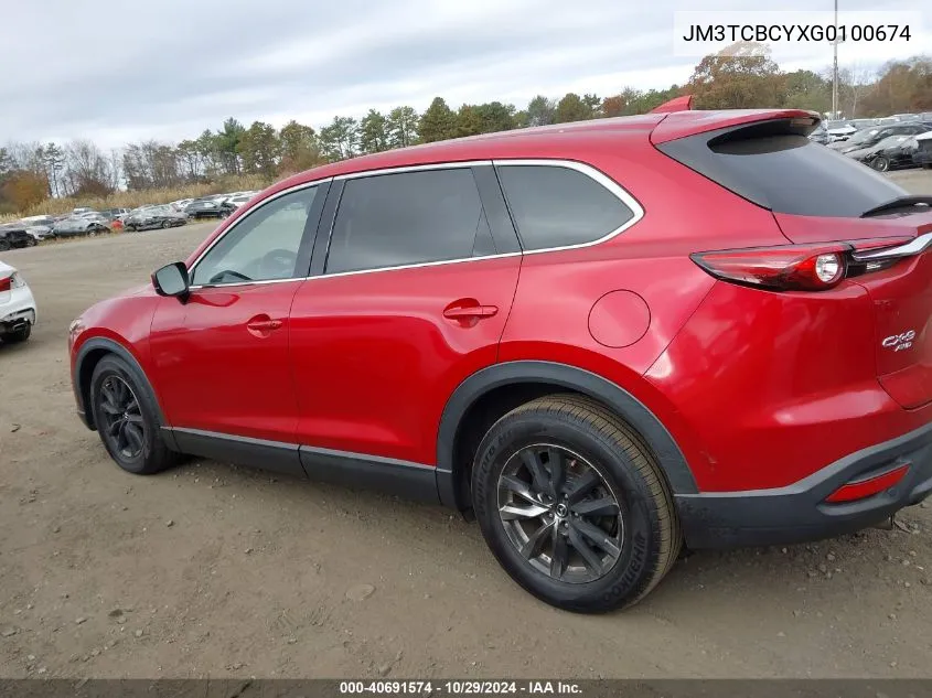 2016 Mazda Cx-9 Touring VIN: JM3TCBCYXG0100674 Lot: 40691574