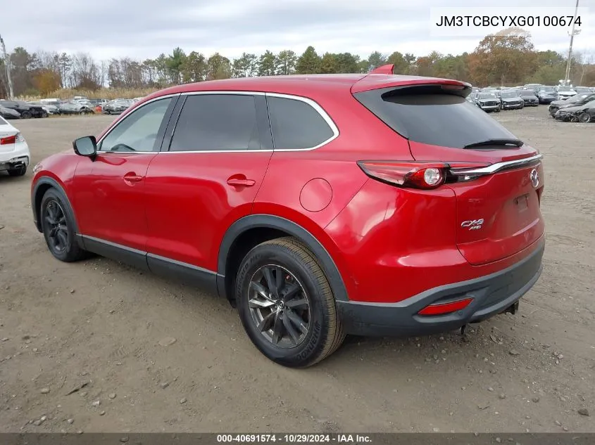 2016 Mazda Cx-9 Touring VIN: JM3TCBCYXG0100674 Lot: 40691574