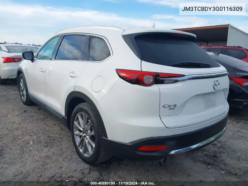 2016 Mazda Cx-9 Grand Touring VIN: JM3TCBDY3G0116309 Lot: 40890199