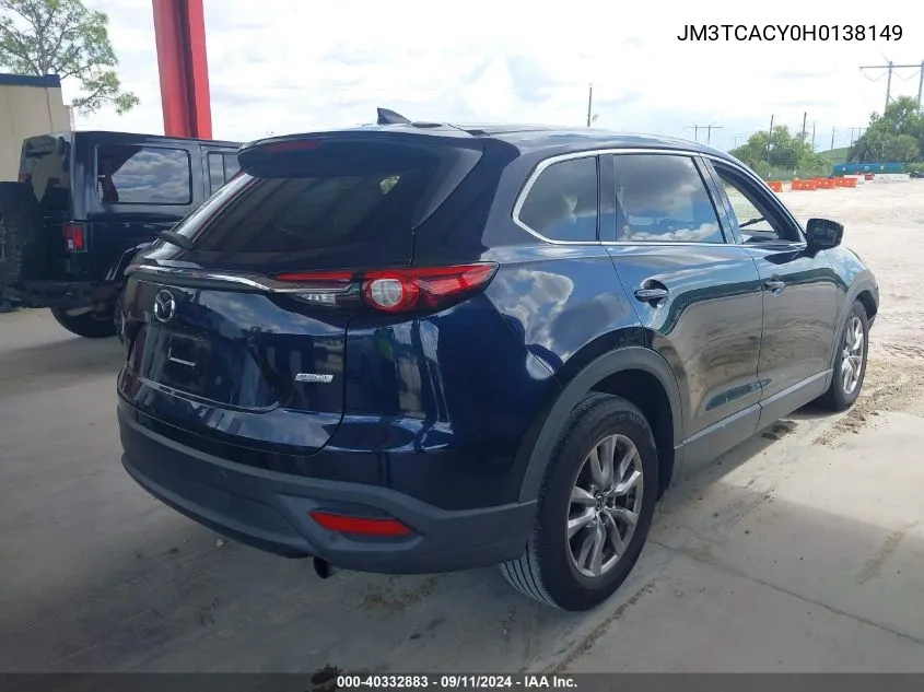 2017 Mazda Cx-9 Touring VIN: JM3TCACY0H0138149 Lot: 40332883