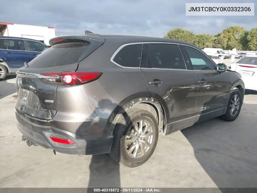 2019 Mazda Cx-9 Touring VIN: JM3TCBCY0K0332306 Lot: 40315572