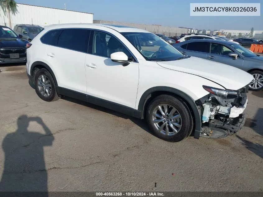 2019 Mazda Cx-9 Touring VIN: JM3TCACY8K0326036 Lot: 40563268