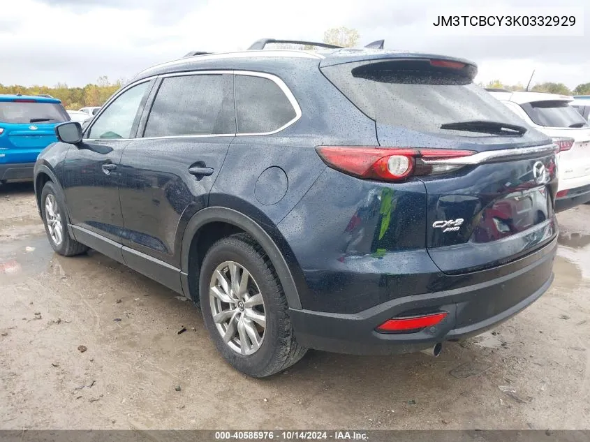 2019 Mazda Cx-9 Touring VIN: JM3TCBCY3K0332929 Lot: 40585976