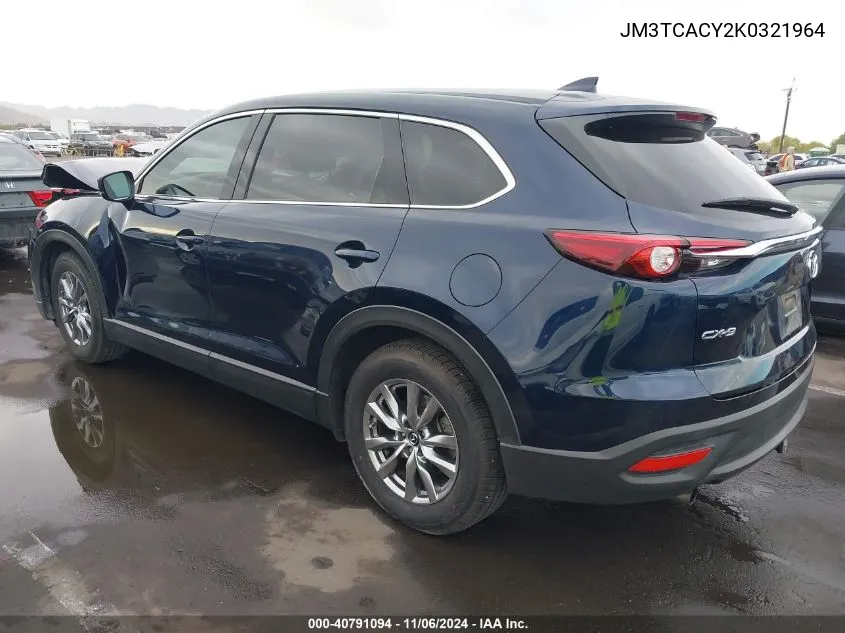 2019 Mazda Cx-9 Touring VIN: JM3TCACY2K0321964 Lot: 40791094