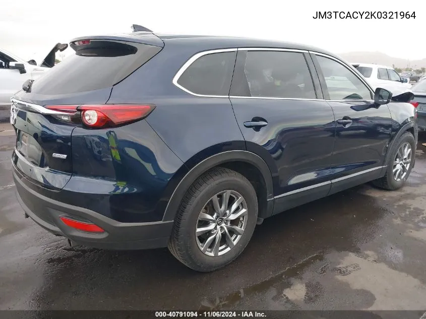 2019 Mazda Cx-9 Touring VIN: JM3TCACY2K0321964 Lot: 40791094