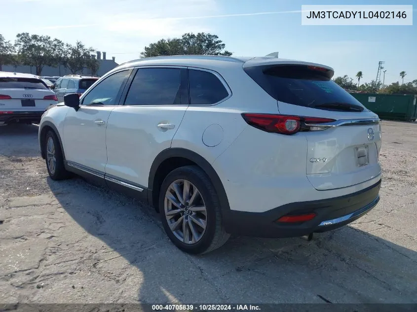 2020 Mazda Cx-9 Grand Touring VIN: JM3TCADY1L0402146 Lot: 40705839