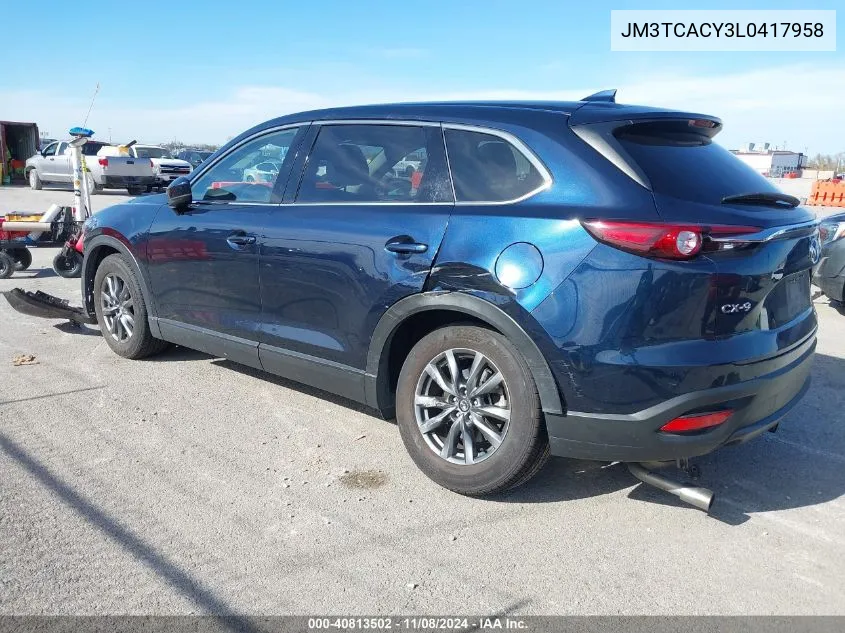 2020 Mazda Cx-9 Touring VIN: JM3TCACY3L0417958 Lot: 40813502