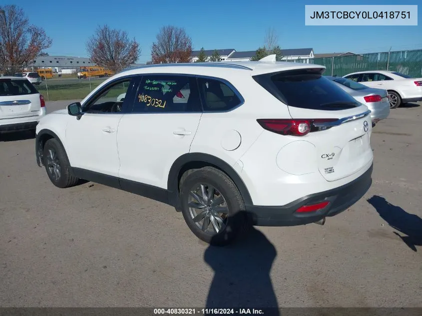 2020 Mazda Cx-9 Touring VIN: JM3TCBCY0L0418751 Lot: 40830321