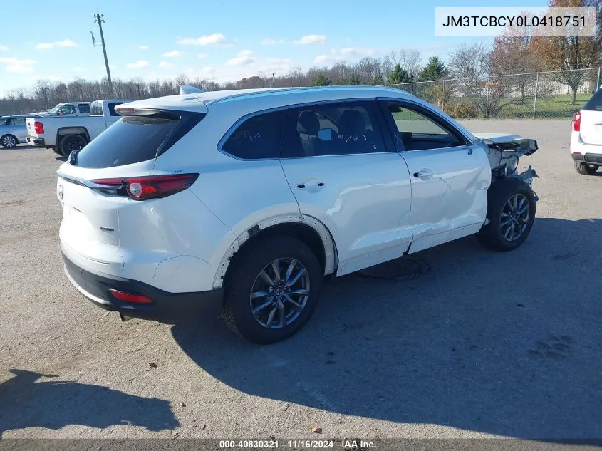 2020 Mazda Cx-9 Touring VIN: JM3TCBCY0L0418751 Lot: 40830321