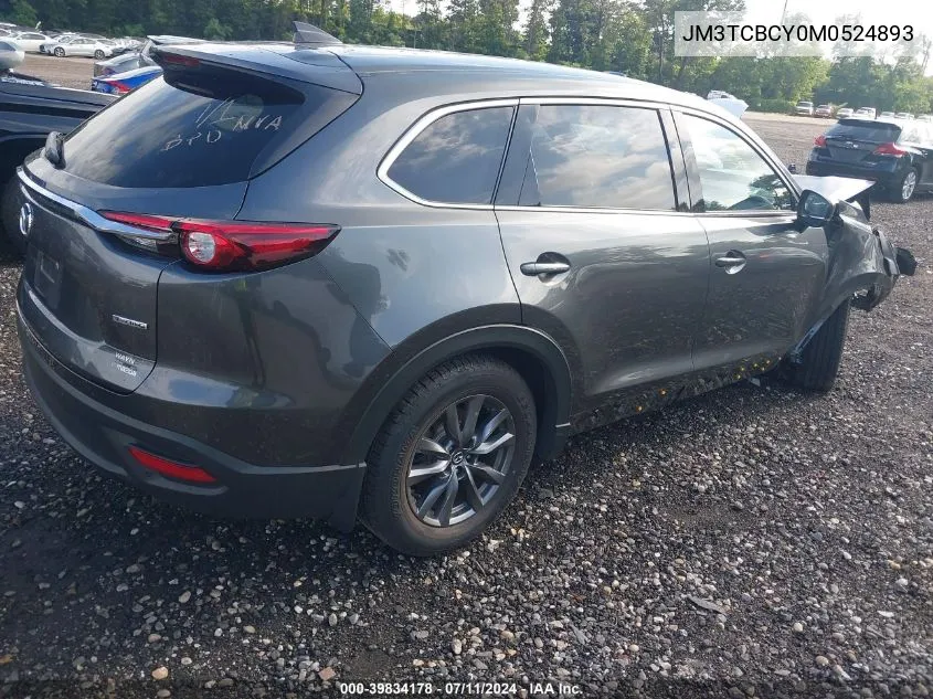 2021 Mazda Cx-9 Touring VIN: JM3TCBCY0M0524893 Lot: 39834178