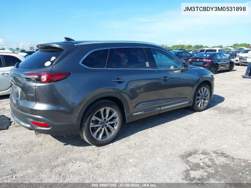 2021 Mazda Cx-9 Grand Touring VIN: JM3TCBDY3M0531898 Lot: 39957250