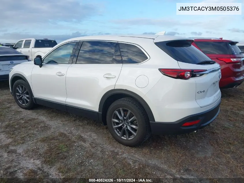 2021 Mazda Cx-9 Touring VIN: JM3TCACY3M0505376 Lot: 40524326