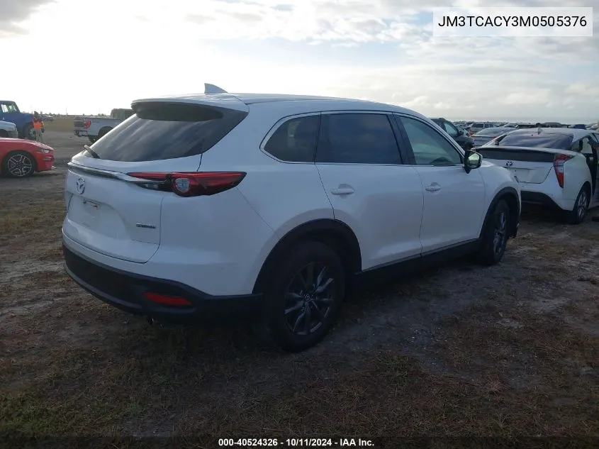 2021 Mazda Cx-9 Touring VIN: JM3TCACY3M0505376 Lot: 40524326