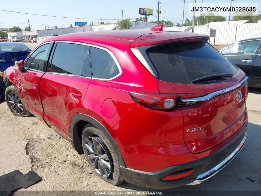 2021 Mazda Cx-9 Touring VIN: JM3TCACY6M0528635 Lot: 40532063