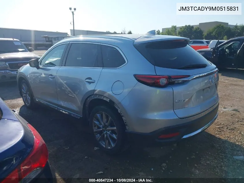 2021 Mazda Cx-9 Grand Touring VIN: JM3TCADY9M0515831 Lot: 40547234