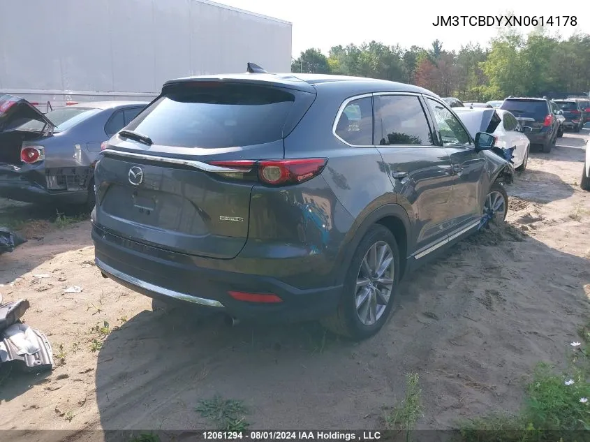 2022 Mazda Cx-9 VIN: JM3TCBDYXN0614178 Lot: 12061294