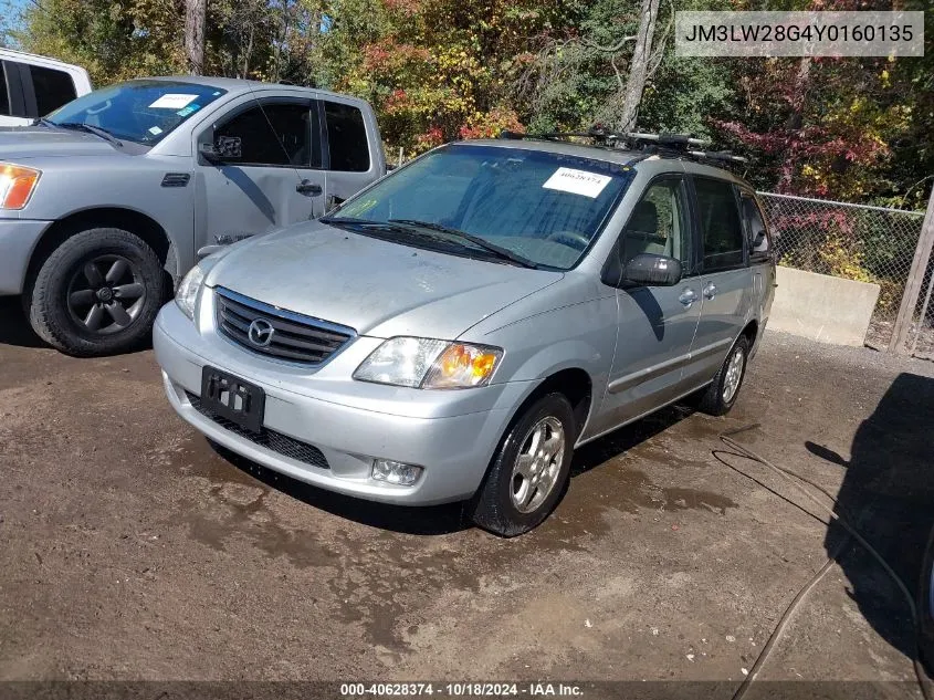 2000 Mazda Mpv Dx/Es/Lx VIN: JM3LW28G4Y0160135 Lot: 40628374