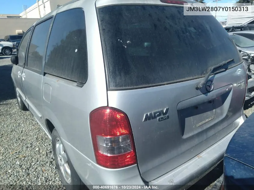 2000 Mazda Mpv Dx/Es/Lx VIN: JM3LW28G7Y0150313 Lot: 40691676