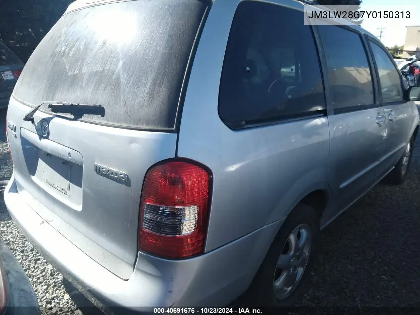 2000 Mazda Mpv Dx/Es/Lx VIN: JM3LW28G7Y0150313 Lot: 40691676