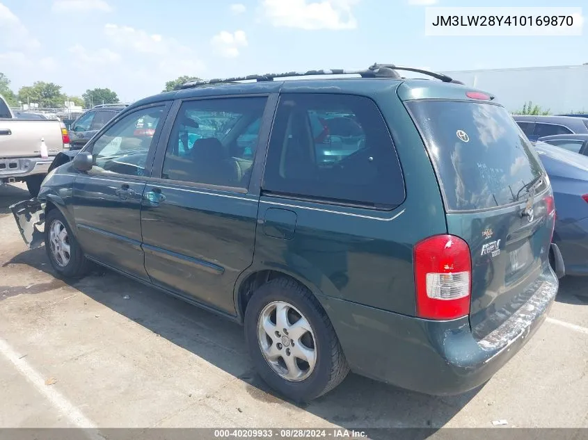 2001 Mazda Mpv Dx/Es/Lx VIN: JM3LW28Y410169870 Lot: 40209933