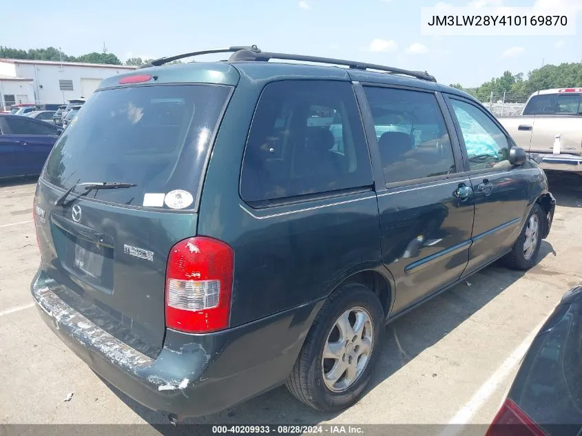 2001 Mazda Mpv Dx/Es/Lx VIN: JM3LW28Y410169870 Lot: 40209933