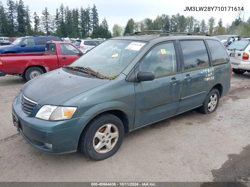 2001 Mazda Mpv Dx/Es/Lx VIN: JM3LW28Y710171614 Lot: 40564436