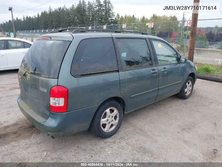 2001 Mazda Mpv Dx/Es/Lx VIN: JM3LW28Y710171614 Lot: 40564436