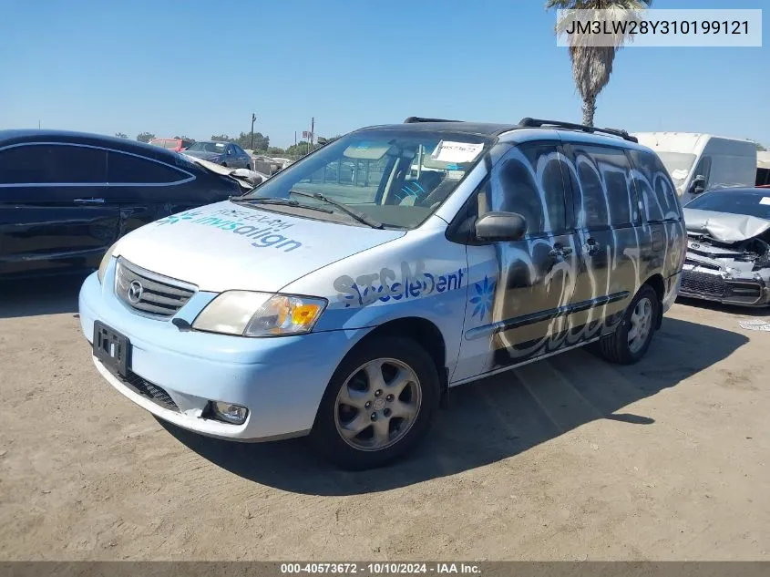 2001 Mazda Mpv VIN: JM3LW28Y310199121 Lot: 40573672