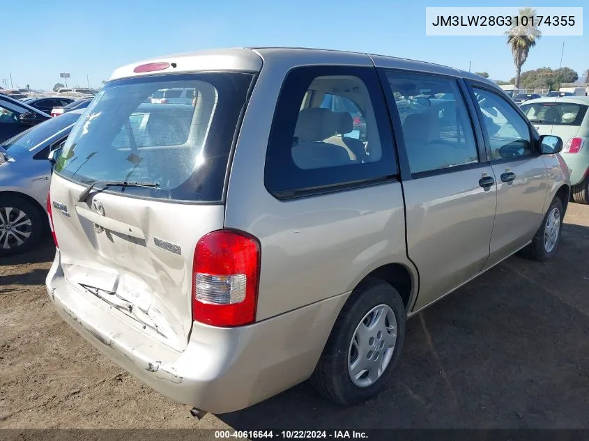 2001 Mazda Mpv Dx/Es/Lx VIN: JM3LW28G310174355 Lot: 40616644