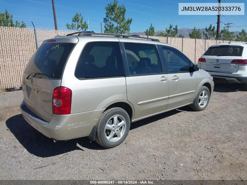 2002 Mazda Mpv Es/Lx VIN: JM3LW28A520333776 Lot: 40090247