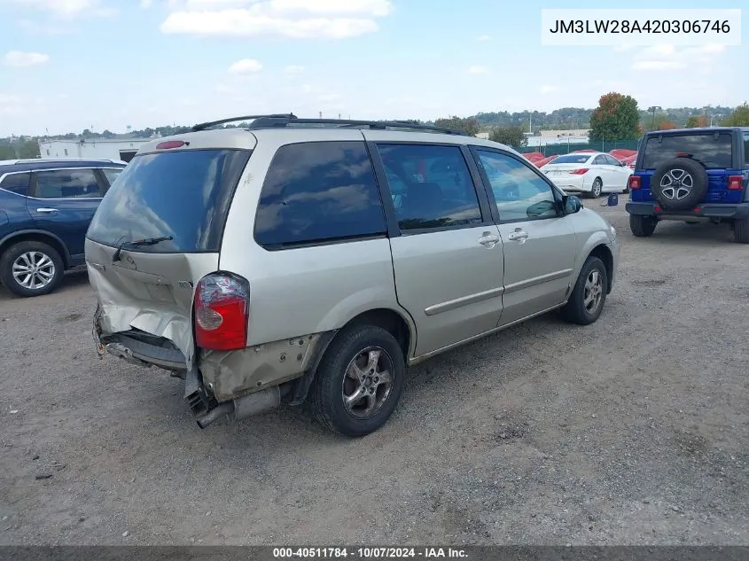 2002 Mazda Mpv Es/Lx VIN: JM3LW28A420306746 Lot: 40511784