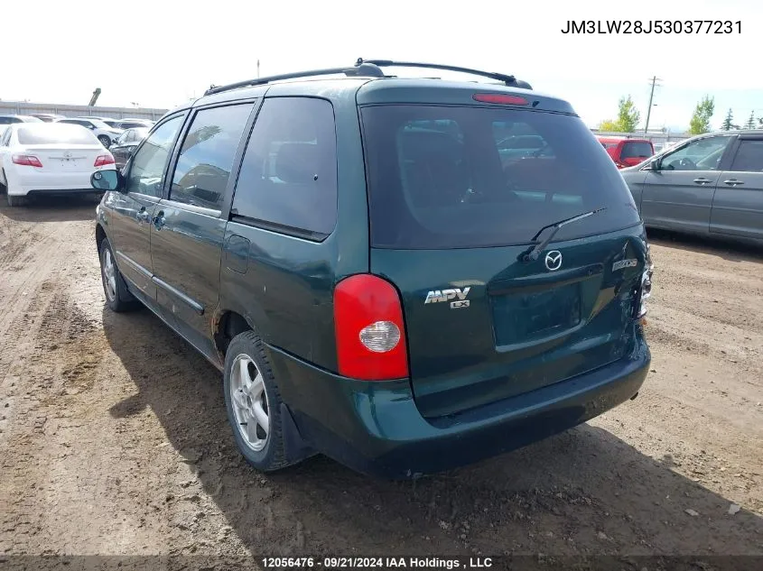 2003 Mazda Mpv Wagon VIN: JM3LW28J530377231 Lot: 12056476